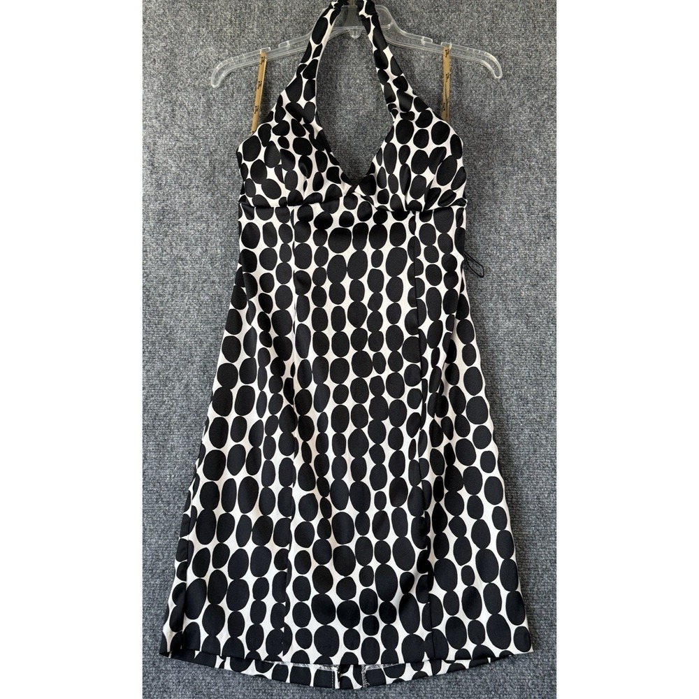 Sequin Hearts black & white Halter Dress Sz 9 sleeveless